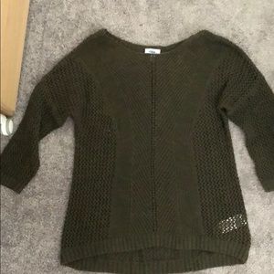 Khaki green knit sweater